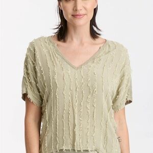 XCVI Jarvis V-Neck Textured Boho Cotton Modal Top